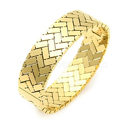 Ion Plating(IP) 304 Stainless Steel Wave Hinged Bangle, Golden, Inner Diameter: 2x2-1/4 inch(5x5.8cm)(BJEW-P298-05G)