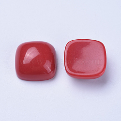 Resin Cabochons, Square, FireBrick, 14.5~15x14.5~15x7~7.5mm(RESI-WH0008-06H)
