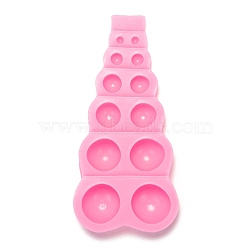 Round Fondant Molds, Food Grade Silicone Molds, For DIY Cake Decoration, Chocolate, Candy, UV Resin & Epoxy Resin Craft Making, Hot Pink, 145x67x20.5mm, Inner Diameter: 5~26mm(DIY-I060-19)