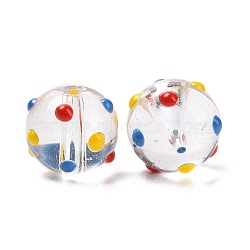 Handmade Lampwork Enamel Beads Strands, Round with Polka Dot Pattern, Colorful, 12mm, Hole: 1.6mm, about 30pcs/strand(LAMP-A001-B01)