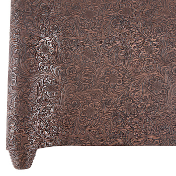 Flower Pattern PVC Leather Fabric, Garment Accessories, for DIY Crafts, Coconut Brown, 1350x303x3mm