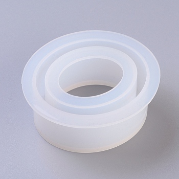 DIY Bangle Silicone Molds, Resin Casting Molds, For UV Resin, Epoxy Resin Jewelry Making, Oval, White, 76x83x32mm