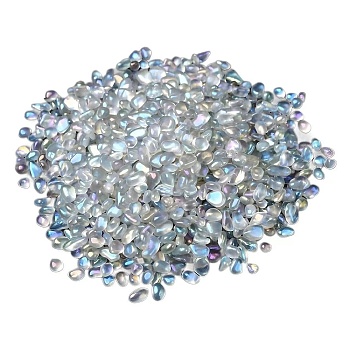 Glass Imitation Moonstone Tumbled Chips, for Home Crafts Projects and Flower Pot Fish Tank Decoration, 3~5mm, about 100g/set