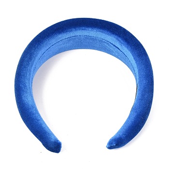 Flocking Cloth Sponge Thick Hairbands, for DIY Woman Hair Accessories , Royal Blue, 14~42mm, Inner Diameter: 145x125mm