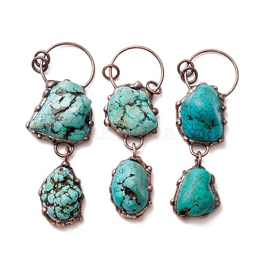 Red Copper Nuggets Turquoise Big Pendants