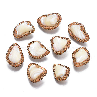 White Oval Trochus Shell Beads