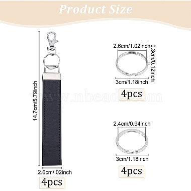 BENECREAT PU Leather and Alloy Clasp Keychain(KEYC-BC0001-02)-2