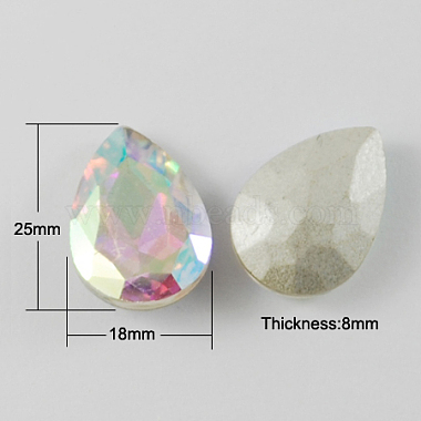 25mm Colorful Drop Glass Rhinestone Cabochons