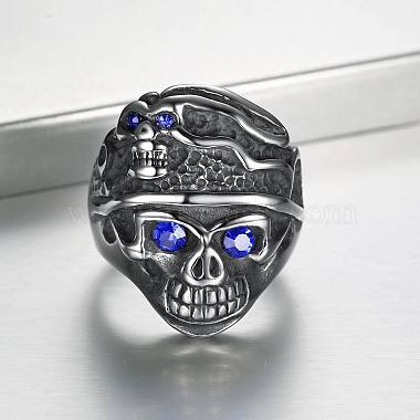 Rhinestone Skull Finger Ring(SKUL-PW0002-037H-AS)-3