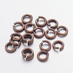 Brass Open Jump Rings, Round, Red Copper, 5x1mm, 18 Gauge, Inner Diameter: 3mm, about 6000pcs/500g(JRC5MM-R)