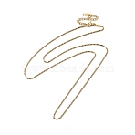Ion Plating(IP) 304 Stainless Steel Singapore Chain Necklace for Women, Real 14K Gold Plated, 24.49 inch(62.2cm)(NJEW-G097-08G)