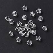 Imitation Austrian Crystal Beads, Grade AAA, Faceted(32 Facets), Round, Clear, 6mm, Hole: 0.7~0.9mm(SWAR-F021-6mm-001)