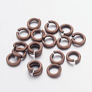 Open Jump Rings Brass Jump Rings, Red Copper, 5x1mm, 18 Gauge, Inner Diameter: 3mm, about 6000pcs/500g(JRC5MM-R)