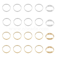 50Pcs 10 Style Brass Beads Frames, Long-Lasting Plated, Round Ring, Golden & Silver, 6~12x2.5~3mm, Hole: 1~1.2mm, 5pcs/style(KK-FH0005-11)