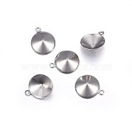 201 Stainless Steel Charms Rhinestone Settings, Cone, Stainless Steel Color, Fit for 8mm rhinestone, 10.5x8.5x3mm, Hole: 1mm(STAS-O107-01P-A)