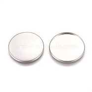 304 Stainless Steel Plain Edge Bezel Cups, Cabochon Settings, Flat Round, Stainless Steel Color, Tray: 30mm, 31.5x2mm(STAS-E460-10P-30mm)
