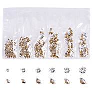 Glass Rhinestone Nail Art Decoration Accessories, Pointed Back, Diamond, Crystal, 2~5x1.5~3mm, about 1440pcs/bag(X-MRMJ-Q045-001A)