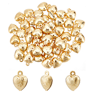 50Pcs 304 Stainless Steel Charms, Puffed Heart, Real 18K Gold Plated, 9x7x4mm, Hole: 1mm(STAS-UN0051-81)