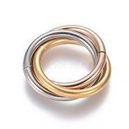 Ion Plating(IP) 304 Stainless Steel Linking Rings, Interlocking Ring, for Necklace Making, Multi-color, 20x22x3mm, Ring: 18x2mm, Inner Diameter: 14mm(STAS-L239-01A-MC)