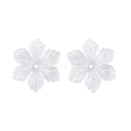 Transparent Acrylic Bead Caps, Flower, Clear, 21.5x19x5mm, Hole: 1.4mm, about 833pcs/500g(TACR-G050-04C)