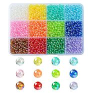 2400Pcs 12 Colors Eco-Friendly Transparent Acrylic Beads, Round, Mixed Color, 4mm, Hole: 1.5mm, 200pcs/color(TACR-YW0001-97)
