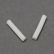 Plastic Ear Nuts, Earring Backs, White, 12~16x2x2mm, Hole: 0.5mm, about 5000pcs/bag(FIND-R008-2x12mm)