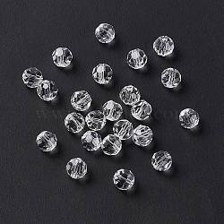 Imitation Austrian Crystal Beads, Grade AAA, Faceted(32 Facets), Round, Clear, 6mm, Hole: 0.7~0.9mm(SWAR-F021-6mm-001)