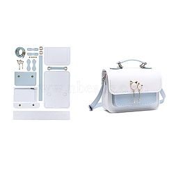 DIY PU Imitation Leather Purse Making Sets, Knitting Crochet Shoulder Bags Kit for Beginners, White, 25x18.5x7cm(PW-WG42956-02)