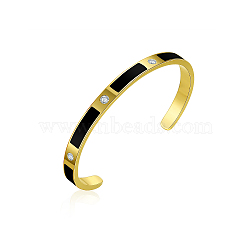 Stylish Stainless Steel Carbon Fiber Cuff Bangles Fashion Jewelry Accessory, Black, Inner Diameter: 5-5/8 inch(14.3cm)(DQ5903-2)