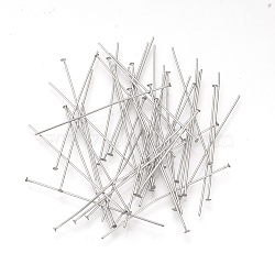 Tarnish Resistant 304 Stainless Steel Flat Head Pins, Stainless Steel Color, 20x0.7mm, 21 Gauge, Head: 1mm(STAS-Q218-01A)