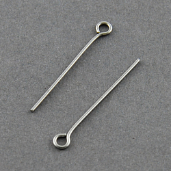 304 Stainless Steel Eye Pin, 40x0.7mm, Hole: 2mm(X-STAS-R045-40mm)