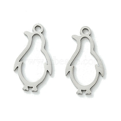 201 Stainless Steel Pendants, Laser Cut, Penguin Charm, Stainless Steel Color, 17.5x9.5x1mm, Hole: 1.4mm(STAS-U003-27P)