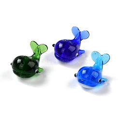 Handmade Lampwork Beads, Whale Shape, Mixed Color, 19x14x11.5mm, Hole: 1.2mm(LAMP-I023-04)