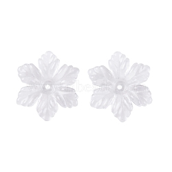 Transparent Acrylic Bead Caps, Flower, Clear, 21.5x19x5mm, Hole: 1.4mm, about 833pcs/500g(TACR-G050-04C)