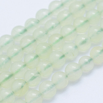 Natural Prehnite Beads Strands, Round, Grade A-, 4~4.5mm, Hole: 1mm, about 98pcs/strand, 15.5 inch(39.5cm)