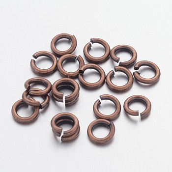 Open Jump Rings Brass Jump Rings, Red Copper, 5x1mm, 18 Gauge, Inner Diameter: 3mm, about 6000pcs/500g