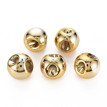 CCB Plastic Pendants, Suzumaru Beads, Round, Light Gold, 16mm, Hole: 3.5mm