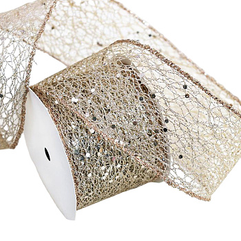 Polyester Lace Trim for Sewing Decoration, Silver, 2-1/2 inch(63mm)