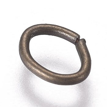 Iron Jump Rings, Oval, Open Jump Rings, Antique Bronze, 5x4x0.6mm, Inner Diameter: 2.5x4mm, 300pcs/bag