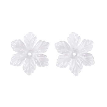 Transparent Acrylic Bead Caps, Flower, Clear, 21.5x19x5mm, Hole: 1.4mm, about 833pcs/500g