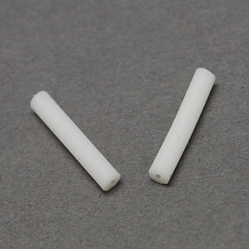 Plastic Ear Nuts, Earring Backs, White, 12~16x2x2mm, Hole: 0.5mm, about 5000pcs/bag