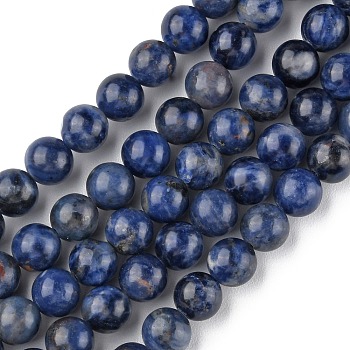 Natural Sodalite Beads Strands, Grade A, Round, 10mm, Hole: 1mm, about 37pcs/strand, 14.96 inch(38cm)