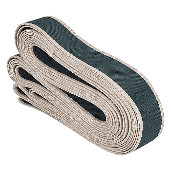 10 Yards Polyester Striped Ribbon, Flat, Dark Slate Gray, 1-1/2 inch(38mm), about 10 yards/pc