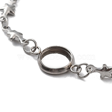 201 Stainless Steel Link Bracelet Settings Fit for Cabochons(MAK-K023-01D-P)-2