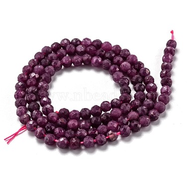 Perles de rubis / corindon rouge naturelles(G-H266-24C)-3