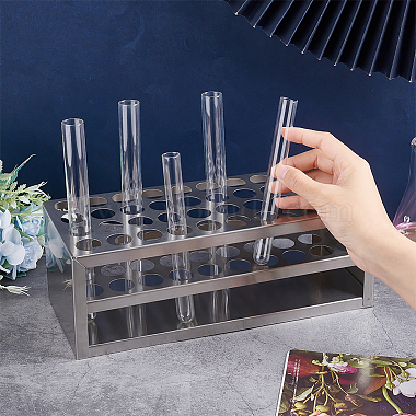 40-Hole 201 Stainless Steel Test Tube Display Stands(AJEW-WH0042-165A)-3