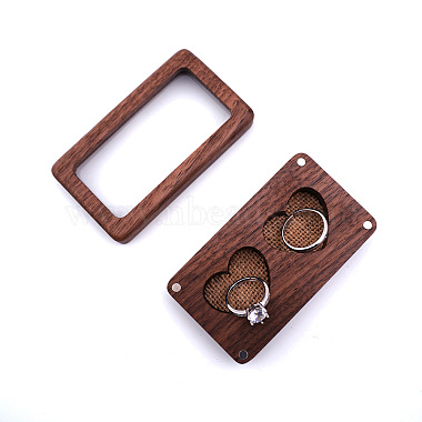 2 caja de almacenamiento de regalo con anillos de pareja de madera rectangulares con ranuras para corazones(PW-WG87182-01)-3