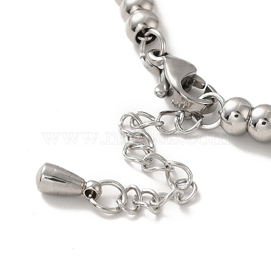 304 Stainless Steel Heart Charm Bracelet with Enamel(BJEW-B057-08P)-4