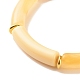 Two Tone Acrylic Curved Tube Beaded Stretch Bracelet(BJEW-JB07971-02)-5