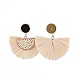Raffia Tassel Dangle Earrings Studs(EJEW-JE03069-01)-2